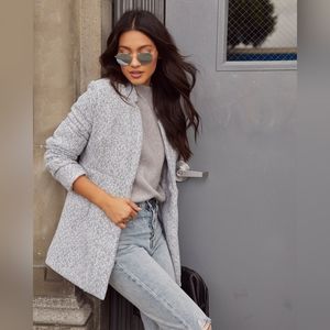 Heather Gray Chevron Blazer Coat